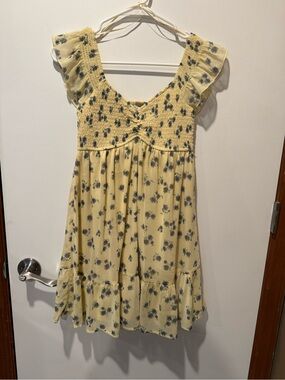 Allison & Kelly Women’s Yellow Floral Smocked Dress